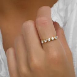 zirkon ring i forgyldt sølv - Bubbly Sparkle