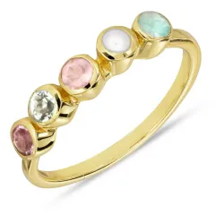 multifarvet ring i sølv - Bubbly Twist