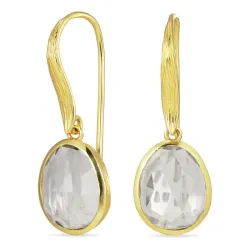 grøn ametyst øreringe i forgyldt sølv - Loom Stones