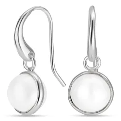 runde perle øreringe i sølv - Loom Stones