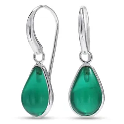 dråbe aqua krystal øreringe i sølv - Loom Stones