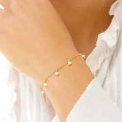 perle armbånd i forgyldt sølv  x   - Loom Stones