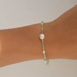 blå armbånd i forgyldt sølv