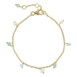 sten armbånd i forgyldt sølv  x   - Loom Stones