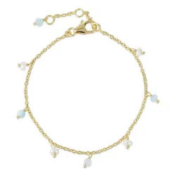 sten armbånd i forgyldt sølv  x   - Loom Stones