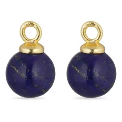 8 mm lapis lazuli vedhæng til øreringe i forgyldt sølv - Mix & Match