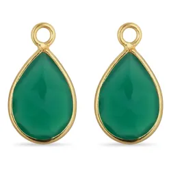 dråbe aqua krystal vedhæng til øreringe i forgyldt sølv - Mix & Match