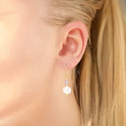 lange lilla jadesten øreringe i forgyldt sølv - Loom Stones