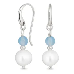 lange blå onyks øreringe i sølv