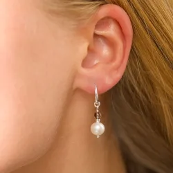 lange røgfarvet kvarts øreringe i sølv - Loom Stones