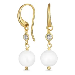 hvid zirkon øreringe i forgyldt sølv