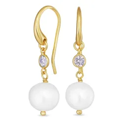 lilla zirkon øreringe i forgyldt sølv