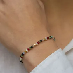 sten armbånd i forgyldt sølv  x   - Loom Stones