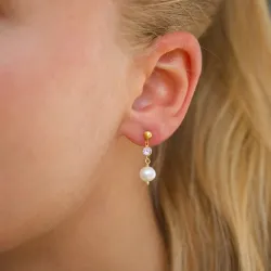 lilla zirkon øreringe i forgyldt sølv