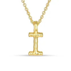bogstav I vedhæng med halskæde i forgyldt sølv - My Letter