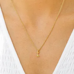 bogstav I vedhæng med halskæde i forgyldt sølv - My Letter