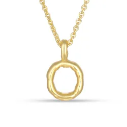 bogstav O vedhæng med halskæde i forgyldt sølv - My Letter