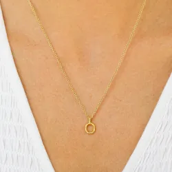 bogstav O vedhæng med halskæde i forgyldt sølv - My Letter