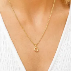 bogstav G vedhæng med halskæde i forgyldt sølv - My Letter