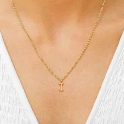 bogstav I vedhæng med halskæde i forgyldt sølv - My Letter