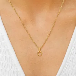 bogstav O vedhæng med halskæde i forgyldt sølv - My Letter