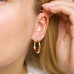 25 mm creoler i forgyldt sølv