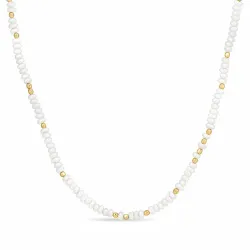 perle halskæde i forgyldt sølv 40 + 5 cm x 3,5 mm