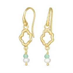 blå jadesten øreringe i forgyldt sølv - Loom Stones