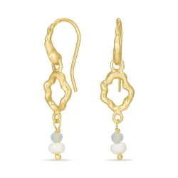 prehnite øreringe i forgyldt sølv - Loom Stones