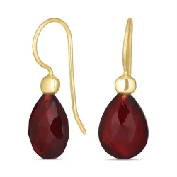 rød krystal øreringe i forgyldt sølv - Loom Stones