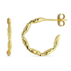 halvcreoler i forgyldt sølv