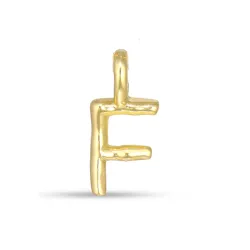 bogstav F vedhæng i forgyldt sølv - My Letter