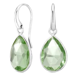 lysegrøn krystal øreringe i sølv