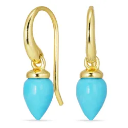 turkis øreringe i forgyldt sølv - Loom Stones