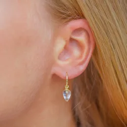 klar quartz øreringe i forgyldt sølv - Loom Stones