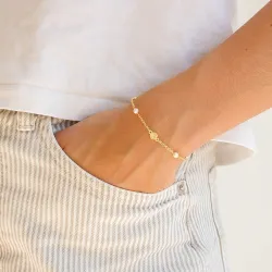armbånd i forgyldt messing