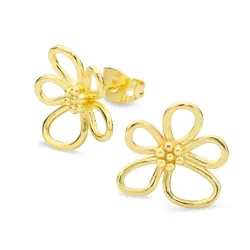 blomster øreringe i forgyldt messing - Eliné