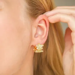 blomster halvcreoler i forgyldt messing - Eliné