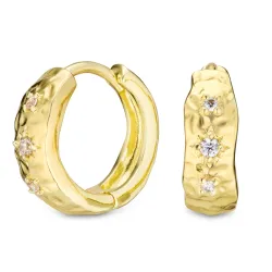 zirkon creoler i forgyldt messing - Eliné