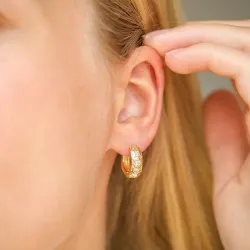 zirkon creoler i forgyldt messing - Eliné