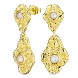 perle øreringe i forgyldt messing - Eliné