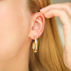 halvcreoler i forgyldt messing - Eliné