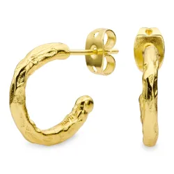 14 mm halvcreoler i forgyldt messing - Eliné