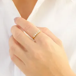 zirkon ring i forgyldt messing - Eliné