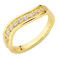 zirkon ring i forgyldt messing - Eliné