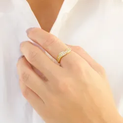 zirkon ring i forgyldt messing - Eliné