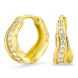 zirkon creoler i forgyldt messing - Eliné