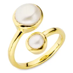 perle ring i forgyldt messing - Eliné