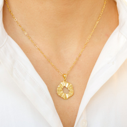 blomster halskæde i forgyldt messing - Eliné