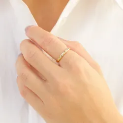 zirkon ring i forgyldt messing - Eliné